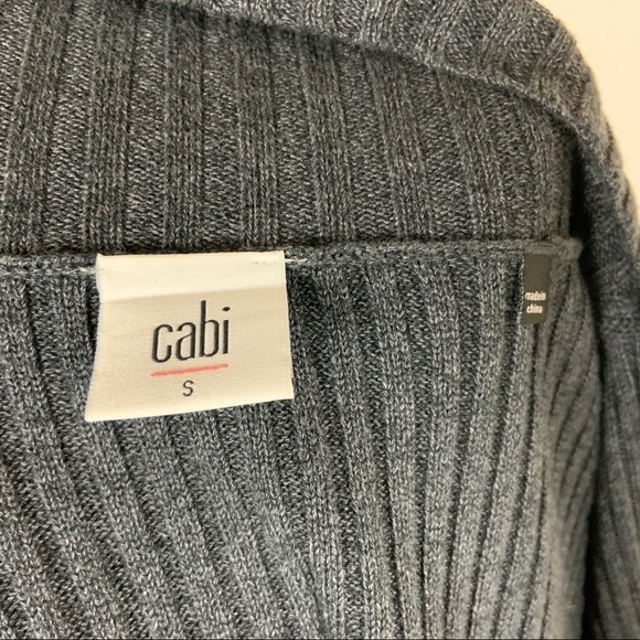 Cabi Cosmo Cardigan Ribbed Sweater Small Gray - Picture 8 of 8